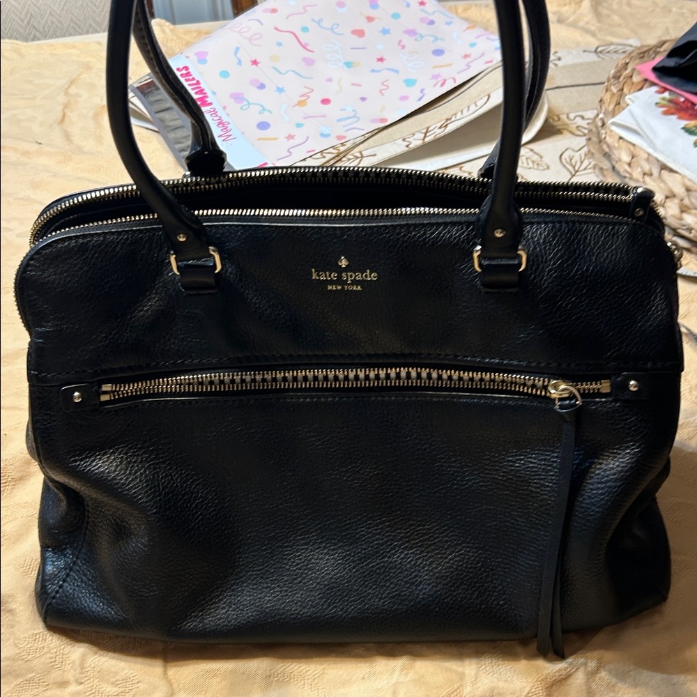 Kate Spade Black Leather Tote Bag